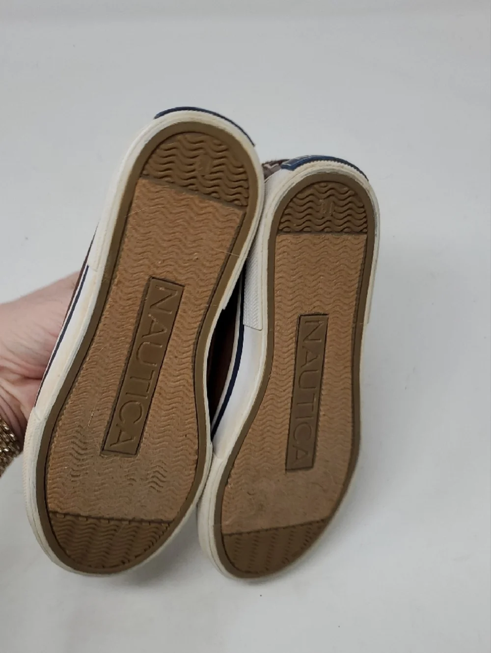 Nautica Brown Boys Leather Slip-On Dress Shoes